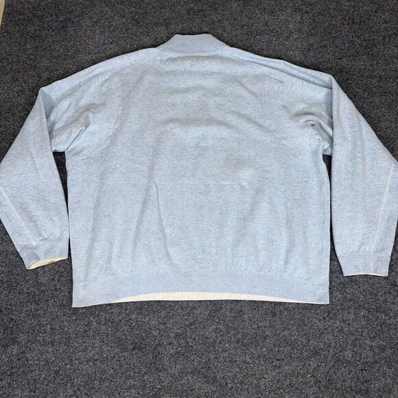 Tommy Bahama Sweater Mens 2XL Light Blue 1/4 Zip Reversible Mock Neck Casual - Picture 4 of 6